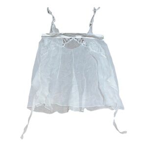 La Perla Silk Camisole Sheer Floral Embroidered Ribbon Tie Straps 3 / M